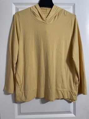 J. Jill Luxe Supima Modal Blend Yellow Hoodie Womens Size XL Casual Comfort Soft